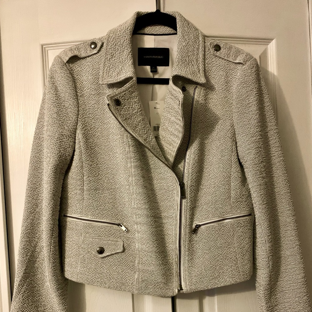 NWT Banana Republic Tweed Moto Jacket